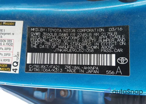 2016 Scion Im from USA, damaged, VIN JTNKARJE9GJ521058